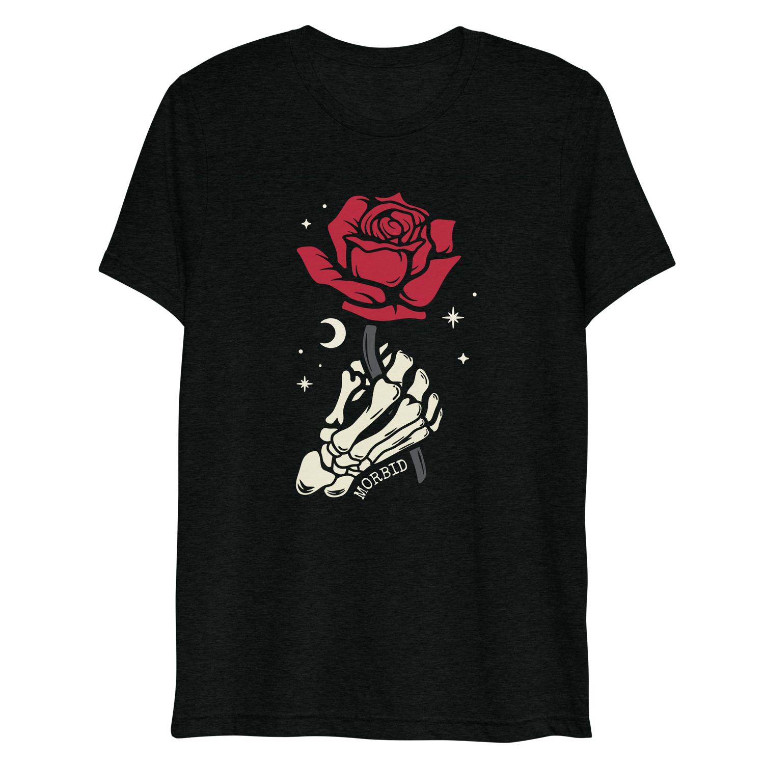 Morbid Skeleton Rose Adult Short Sleeve T-Shirt