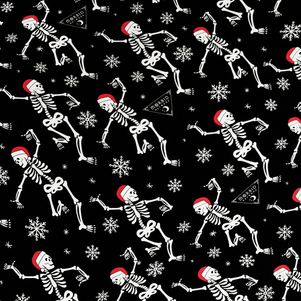 Morbid Santa Skeletons Satin Gift Wrap