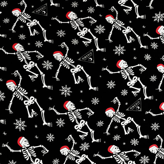 Morbid Santa Skeletons Satin Gift Wrap-1