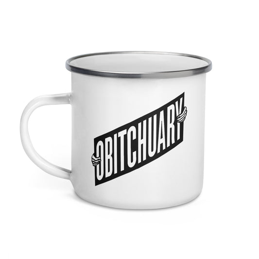 Obitchuary Logo Enamel Mug-0