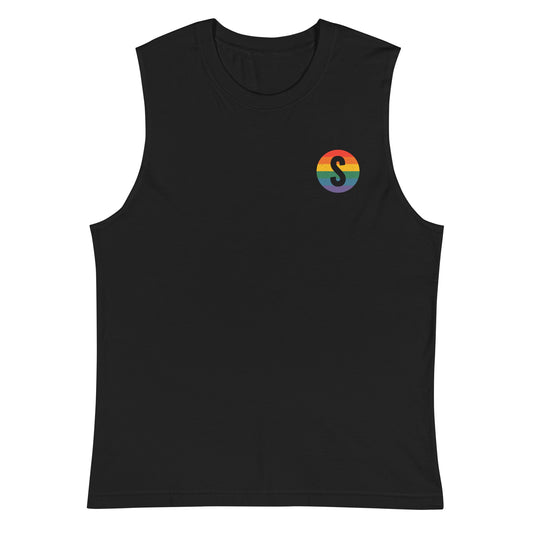 SmartLess Rainbow Faces Unisex Muscle Tank Top-0
