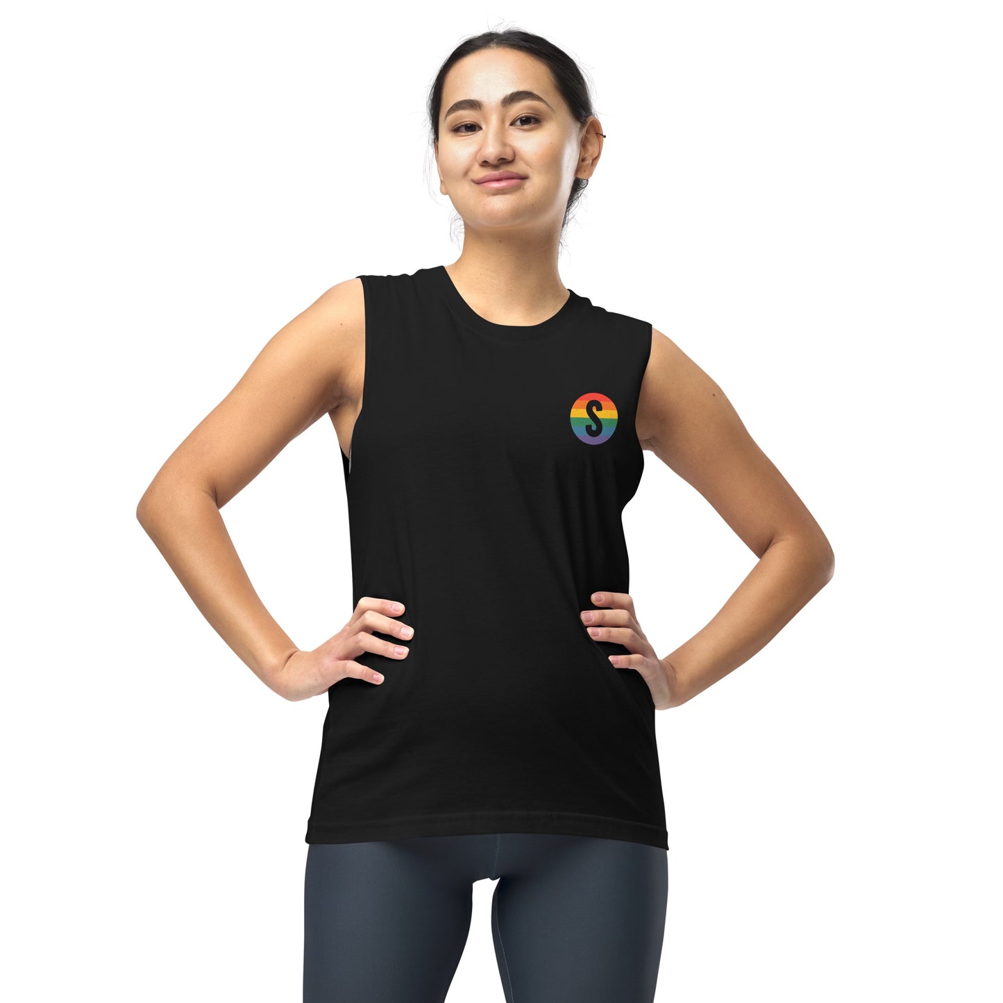 SmartLess Rainbow Faces Unisex Muscle Tank Top