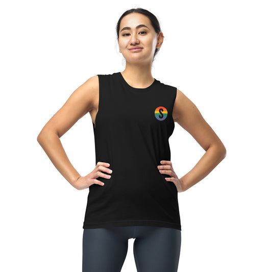 SmartLess Rainbow Faces Unisex Muscle Tank Top-4