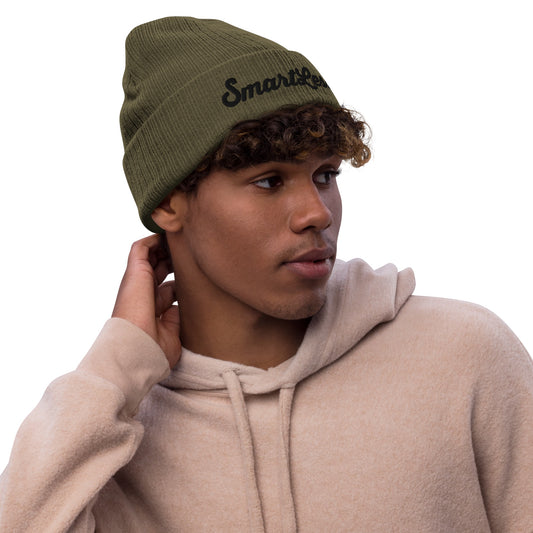SmartLess Green Ribbed Beanie-2