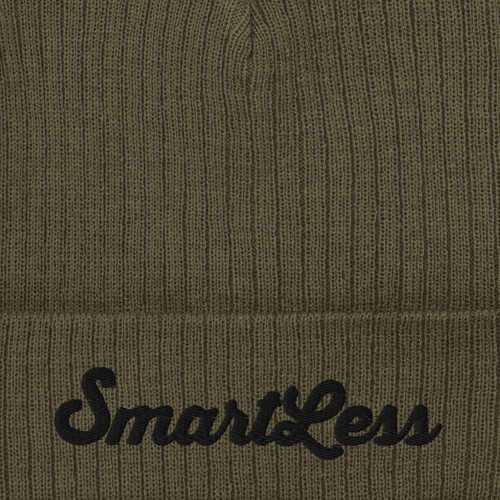 SmartLess Green Ribbed Beanie
