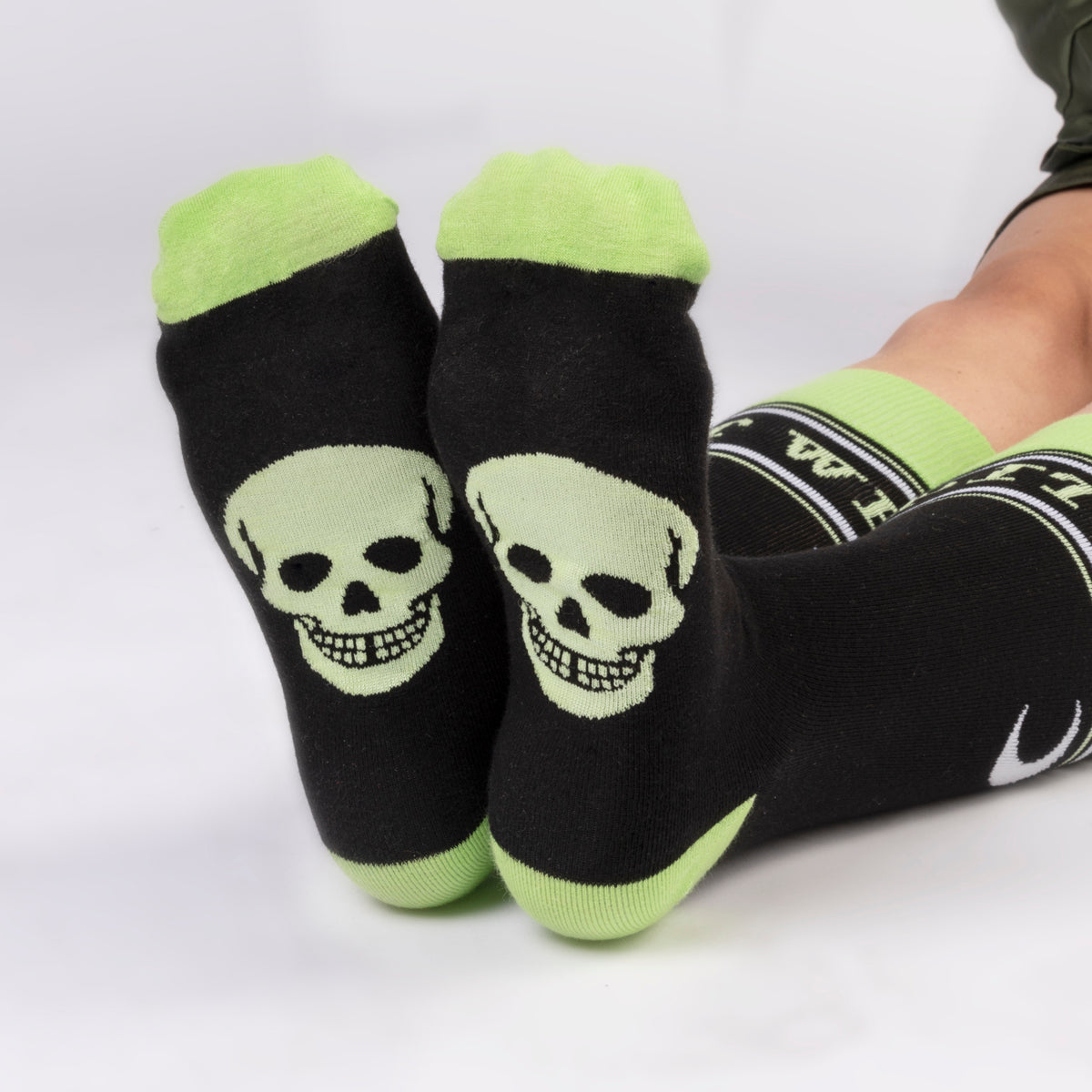 Morbid Glow in the Dark Skull Socks