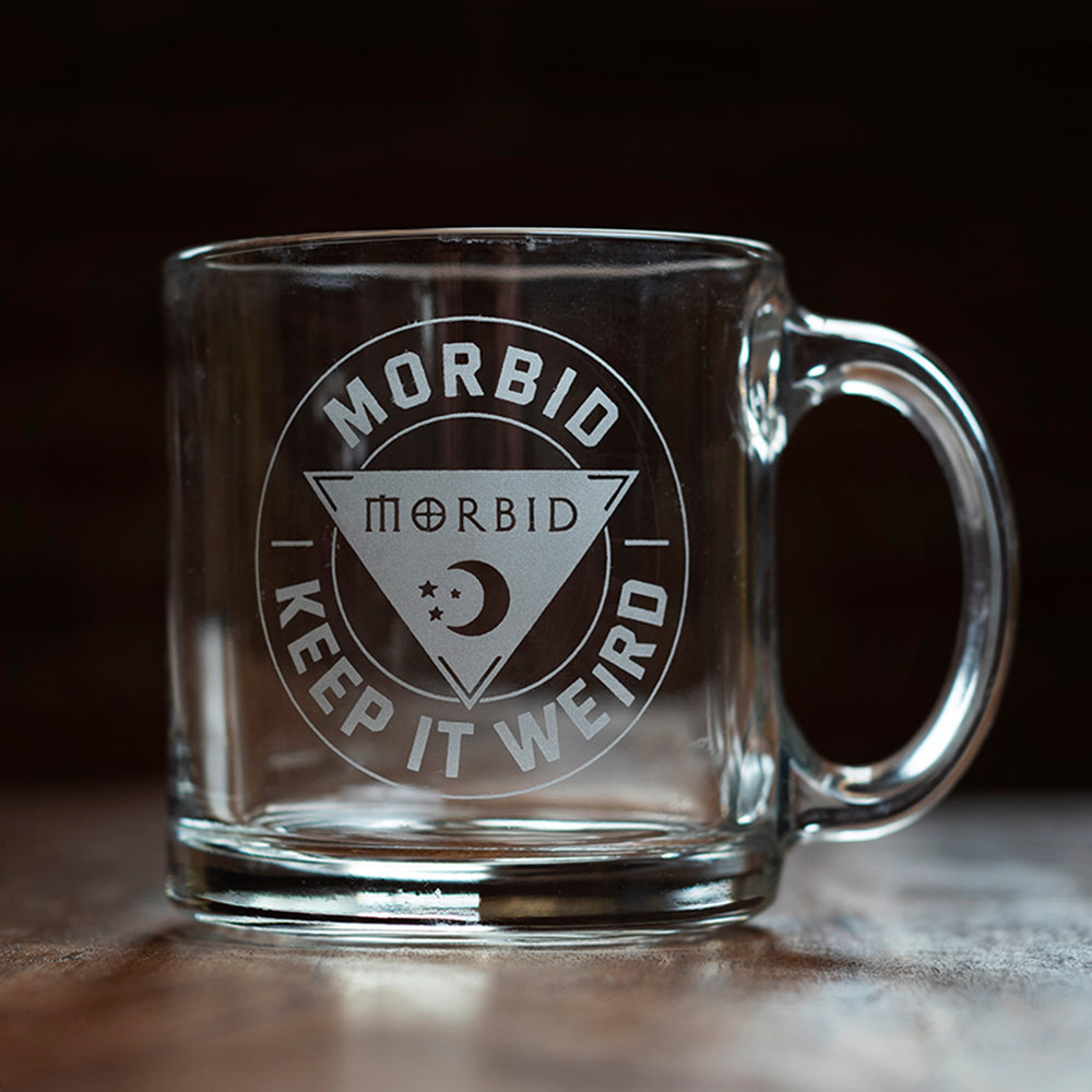 Morbid Logo Clear Engraved Mug