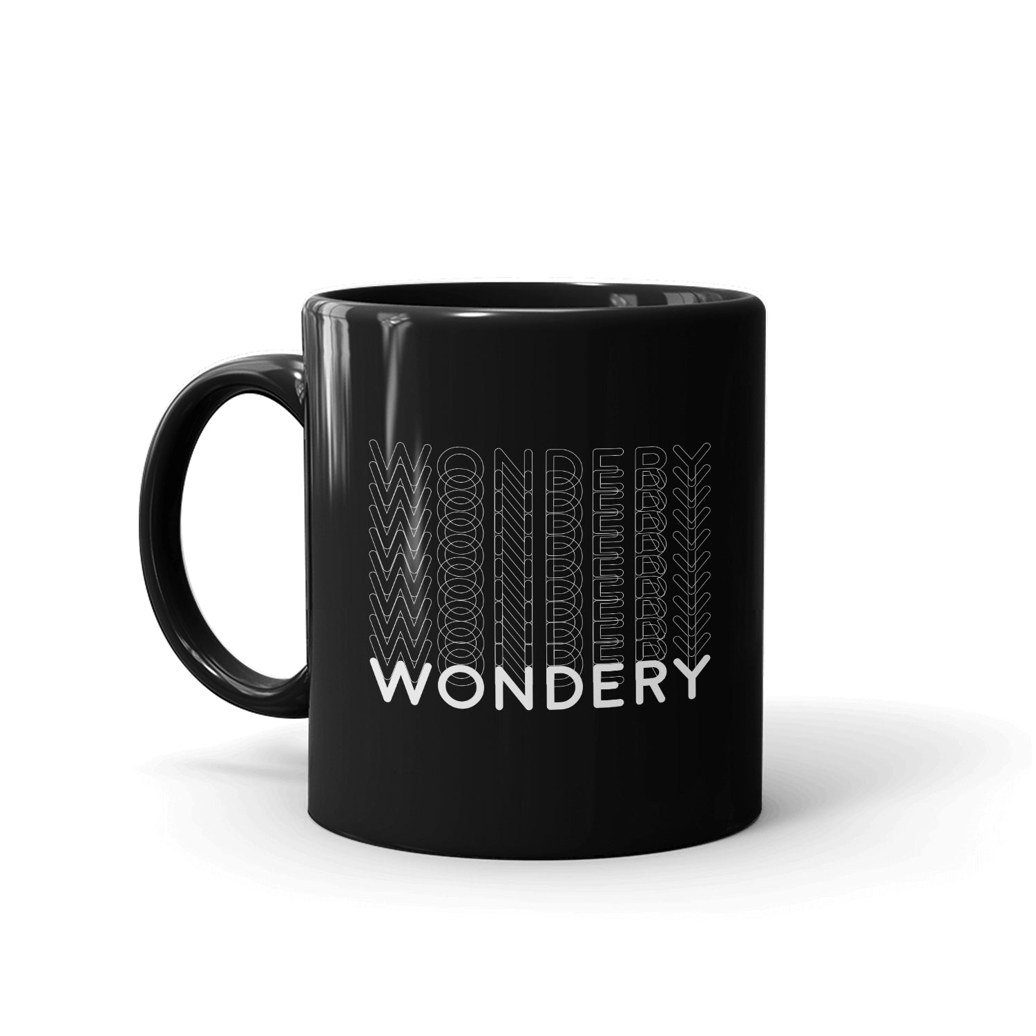 Wondery Repeating Black Mug