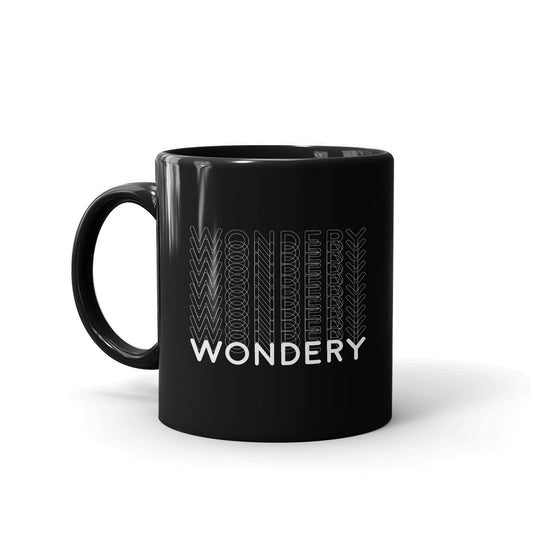 Wondery Repeating Black Mug-0