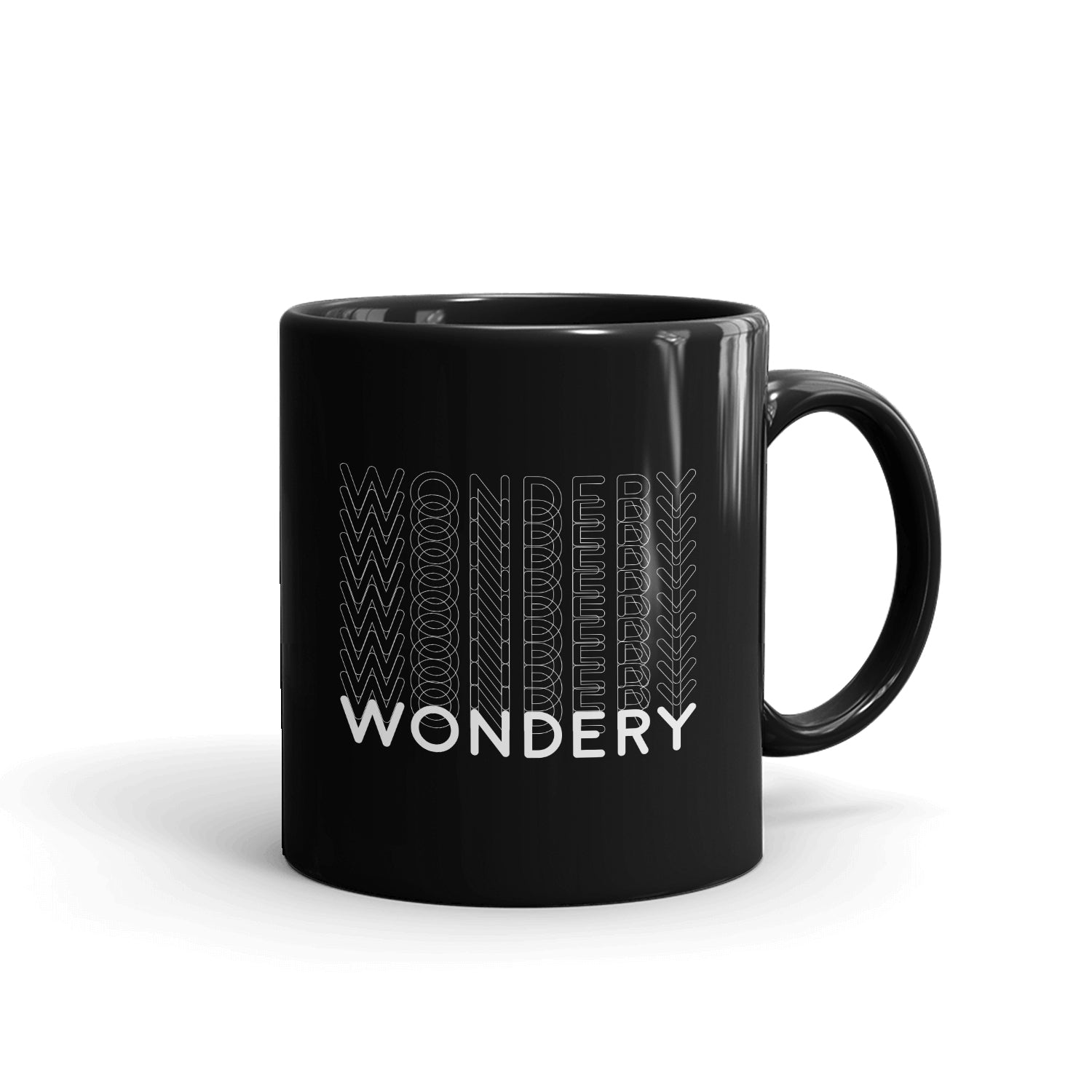 Wondery Repeating Black Mug