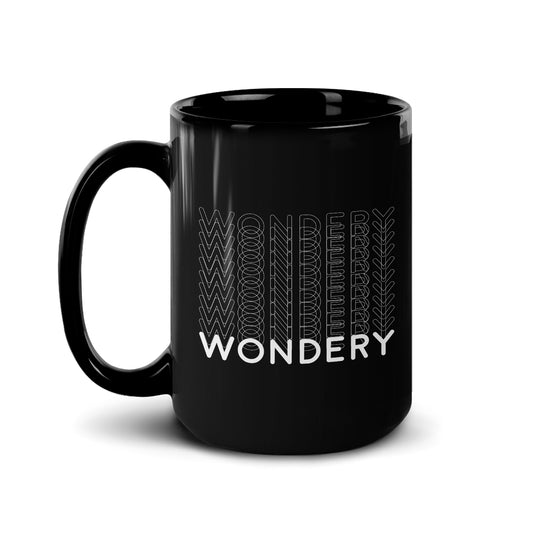Wondery Repeating Black Mug-3