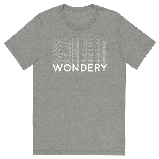 Wondery Repeating Adult Tri-Blend T-Shirt-2