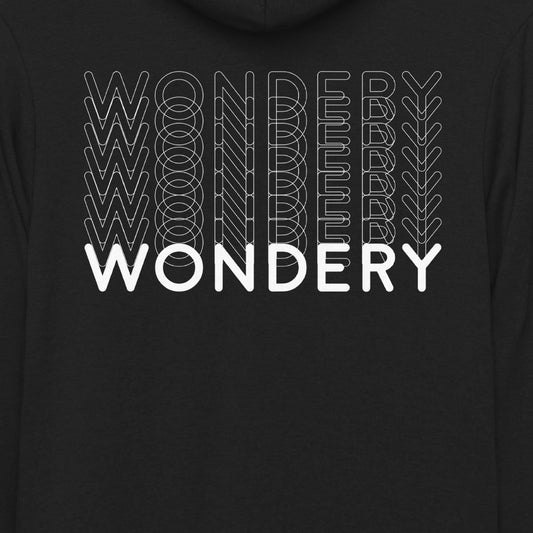 Wondery Distressed Logo Lightweight Zip-up Hooded Sweatshirt-2