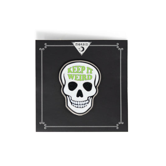 Morbid Glitter Glow Skull Pin-0