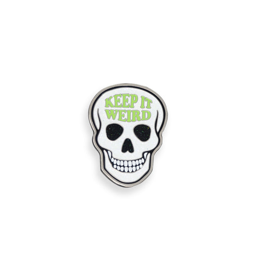 Morbid Glitter Glow Skull Pin-3